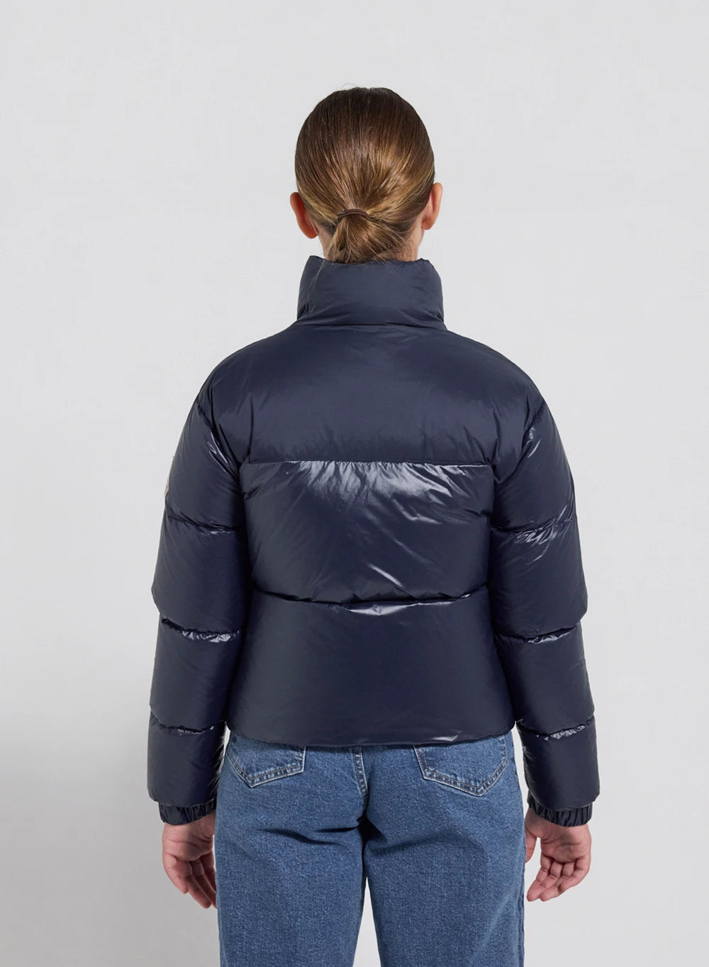 Glänzende Daunenjacke für Mädchen Pyrenex Goldin in Marineblau