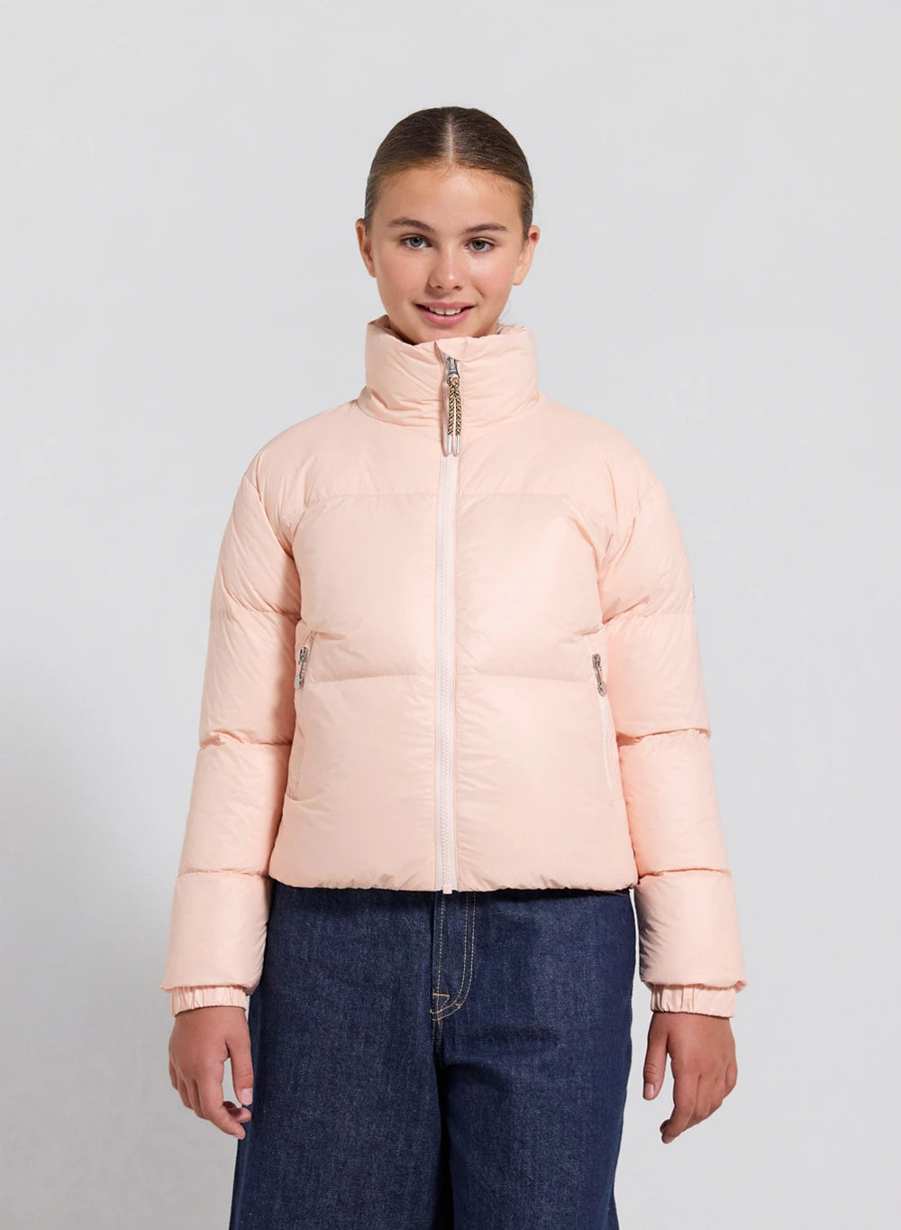 Doudoune brillante pour fille Pyrenex Goldin rose pâle