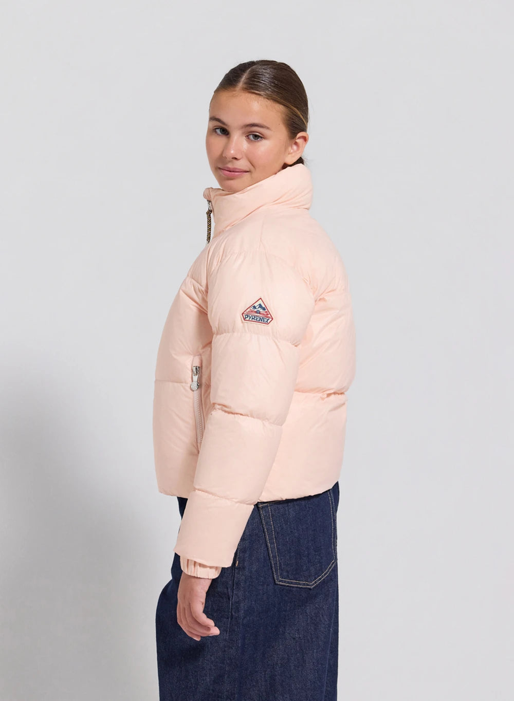 Doudoune brillante pour fille Pyrenex Goldin rose pâle