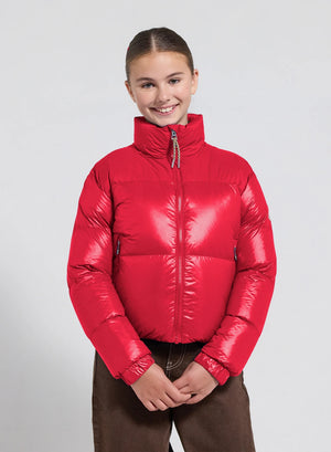 Doudoune brillante pour fille Pyrenex Goldin rouge