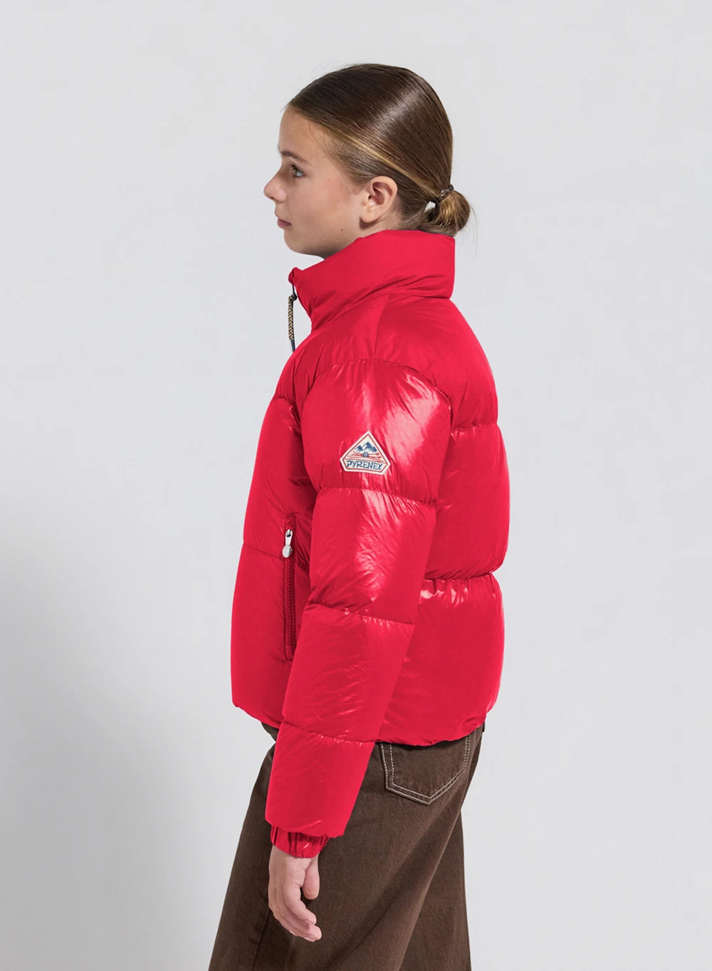 Doudoune brillante pour fille Pyrenex Goldin rouge-3