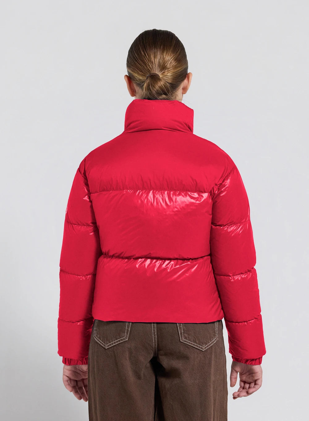 Doudoune brillante pour fille Pyrenex Goldin rouge-4