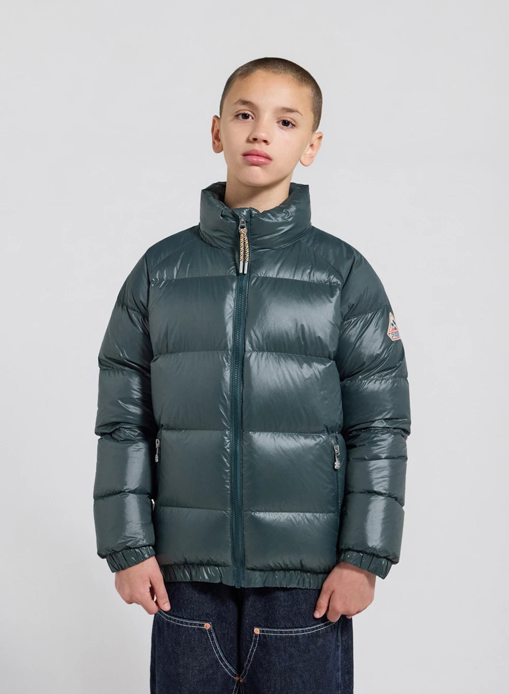 Pyrenex Vintage Mythic dark green children's down jacket-3