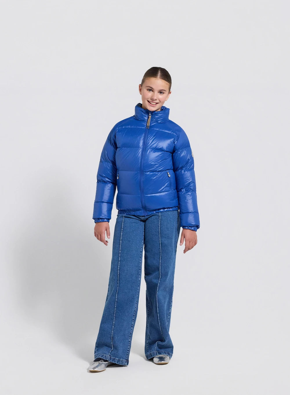 Pyrenex Vintage Mythic blue children's down jacket-4