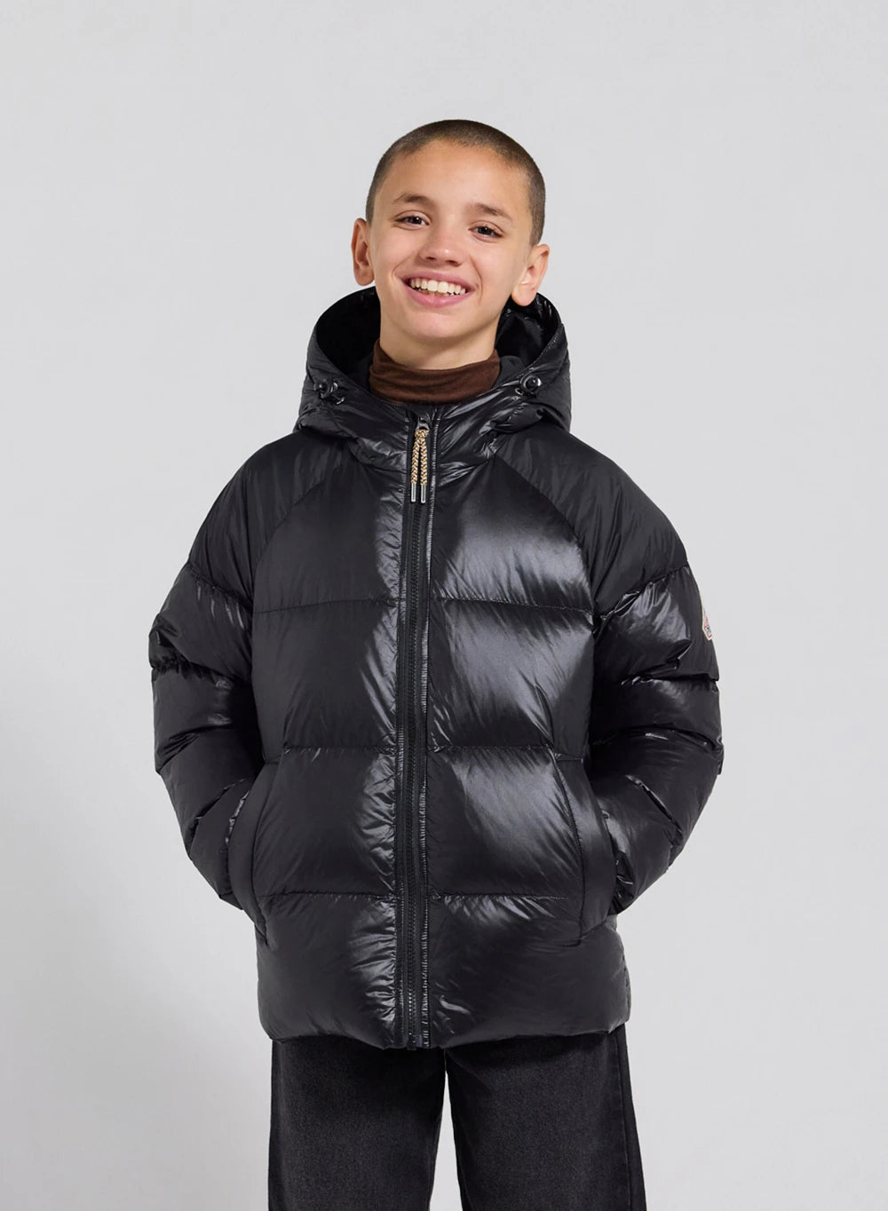 Kids' Pyrenex Sten hooded down jacket black-1
