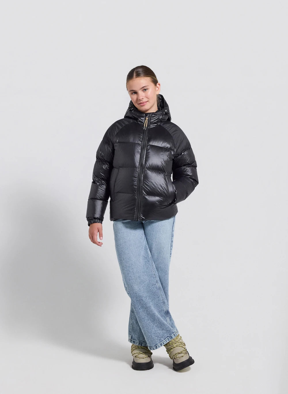 Kids' Pyrenex Sten hooded down jacket black-4