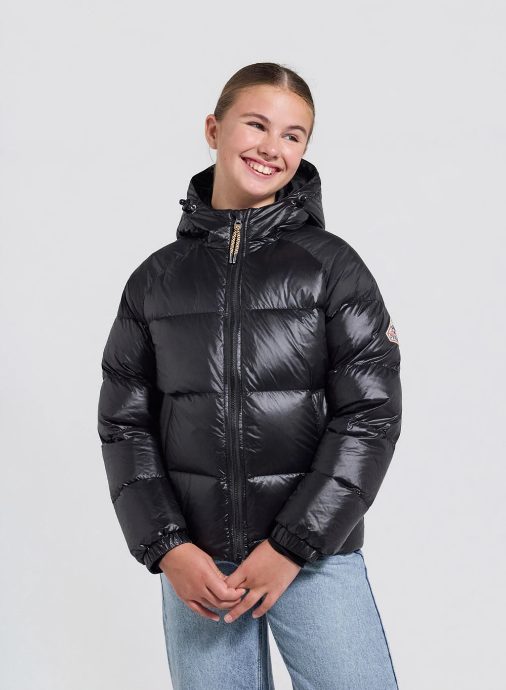 Kids' Pyrenex Sten hooded down jacket black-2