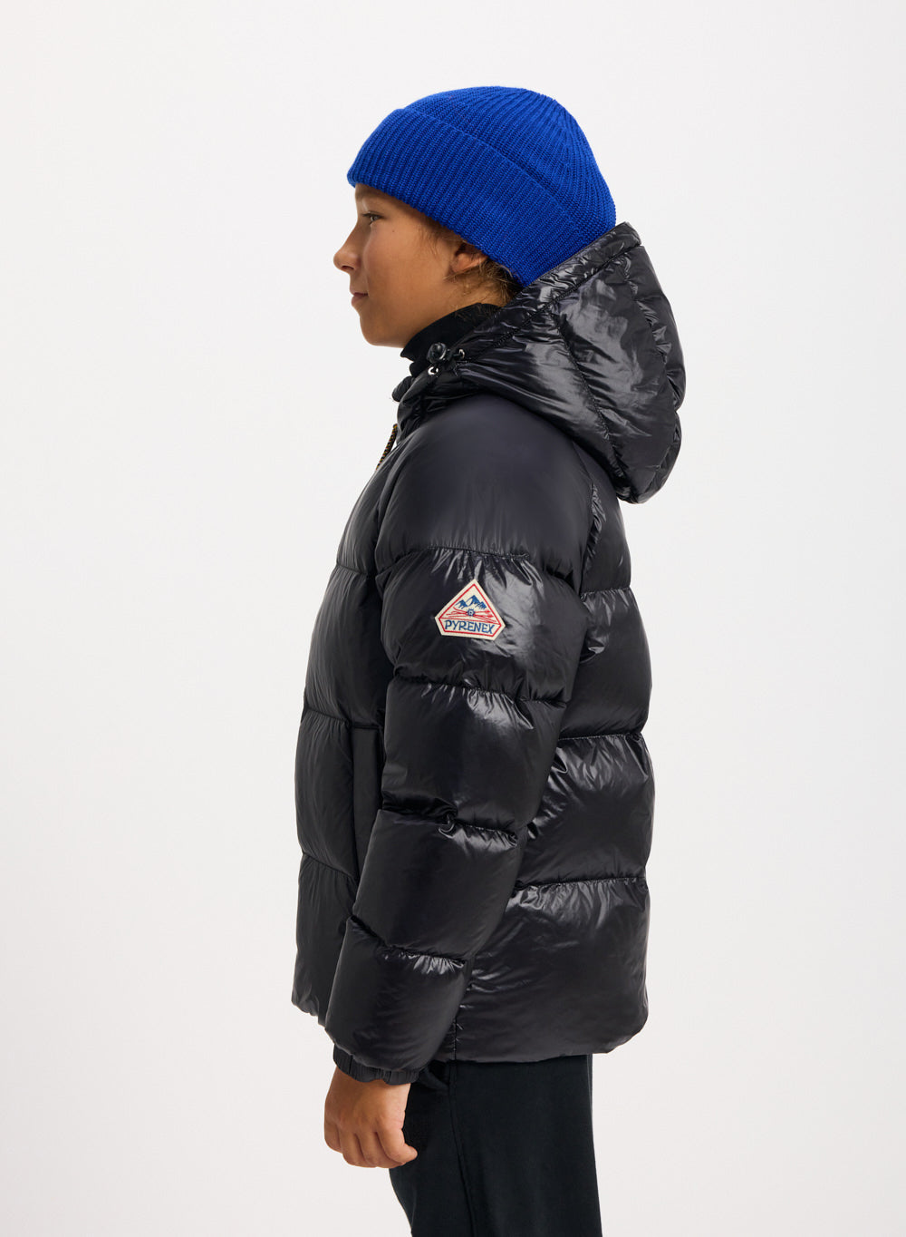 Sten children's hooded down jacket in shiny fabric | Pyrenex EN