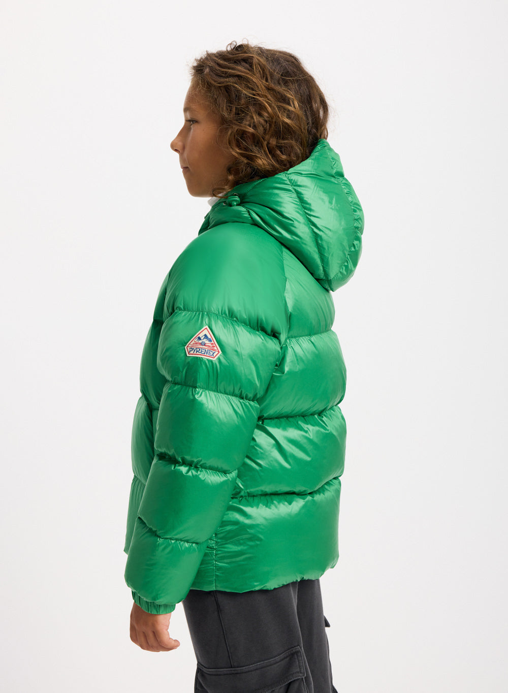 Sten children's hooded down jacket in shiny fabric | Pyrenex EN