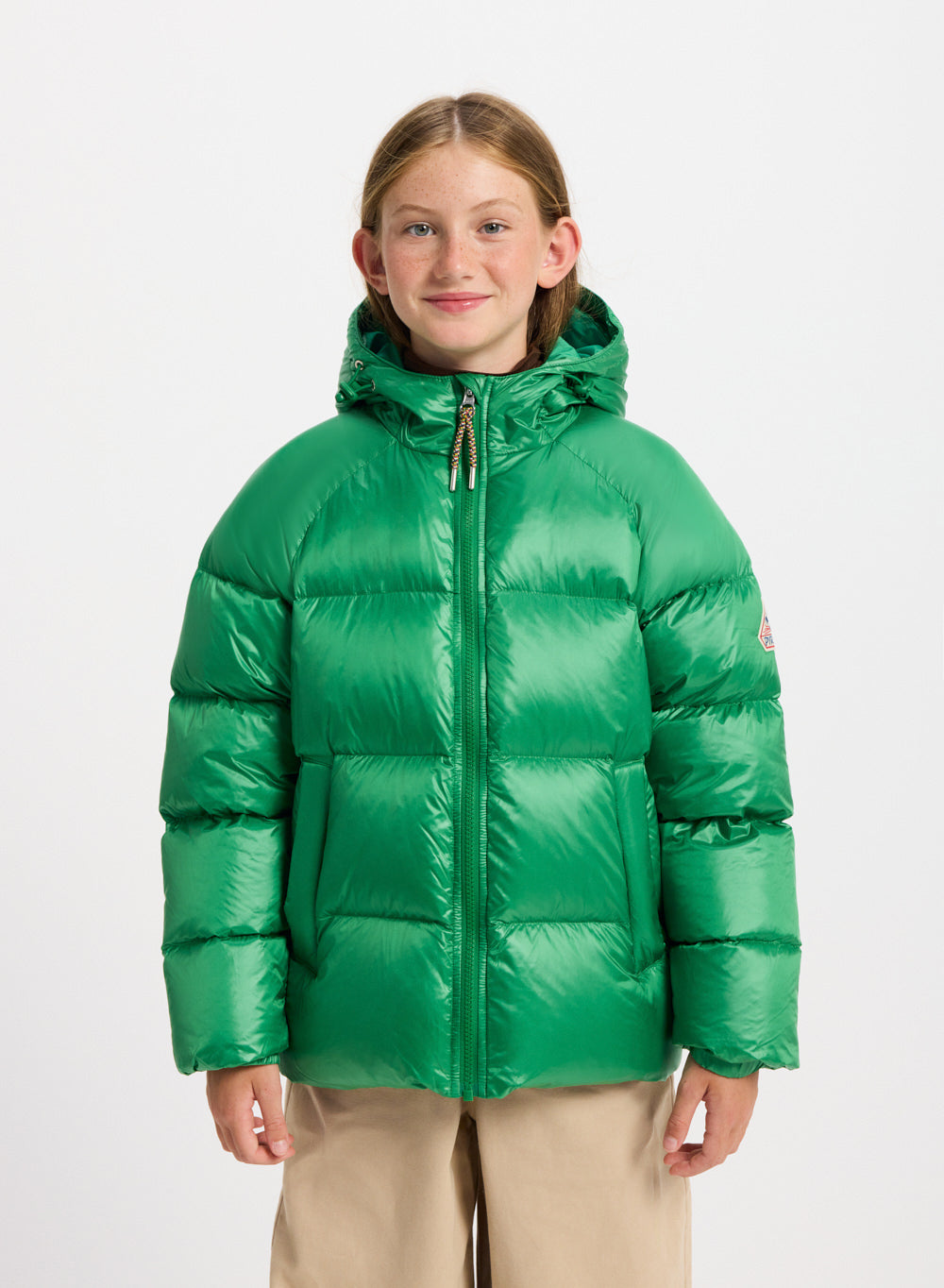 Sten children's hooded down jacket in shiny fabric | Pyrenex EN