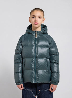 Children's hooded down jacket Pyrenex Sten dark green