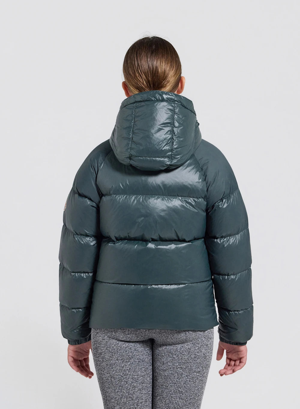 Pyrenex Sten dark green children's hooded down jacket-7