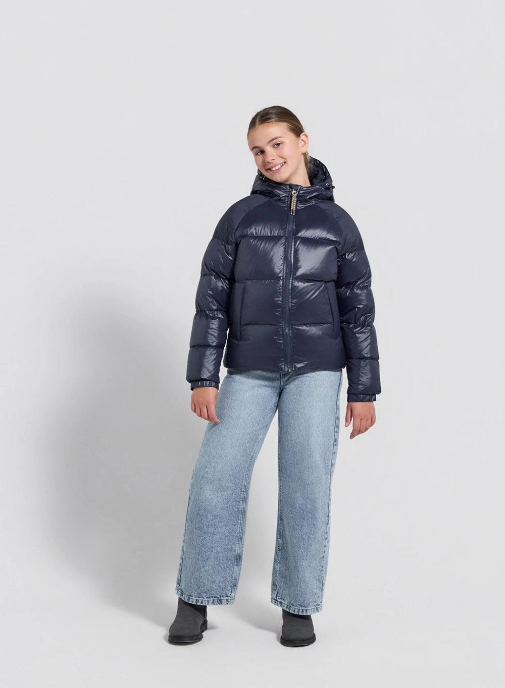 Pyrenex Sten Kinder-Daunenjacke mit Kapuze, marineblau-3