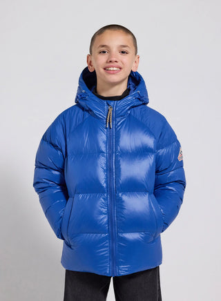 Pyrenex Sten blue children's hooded down jacket