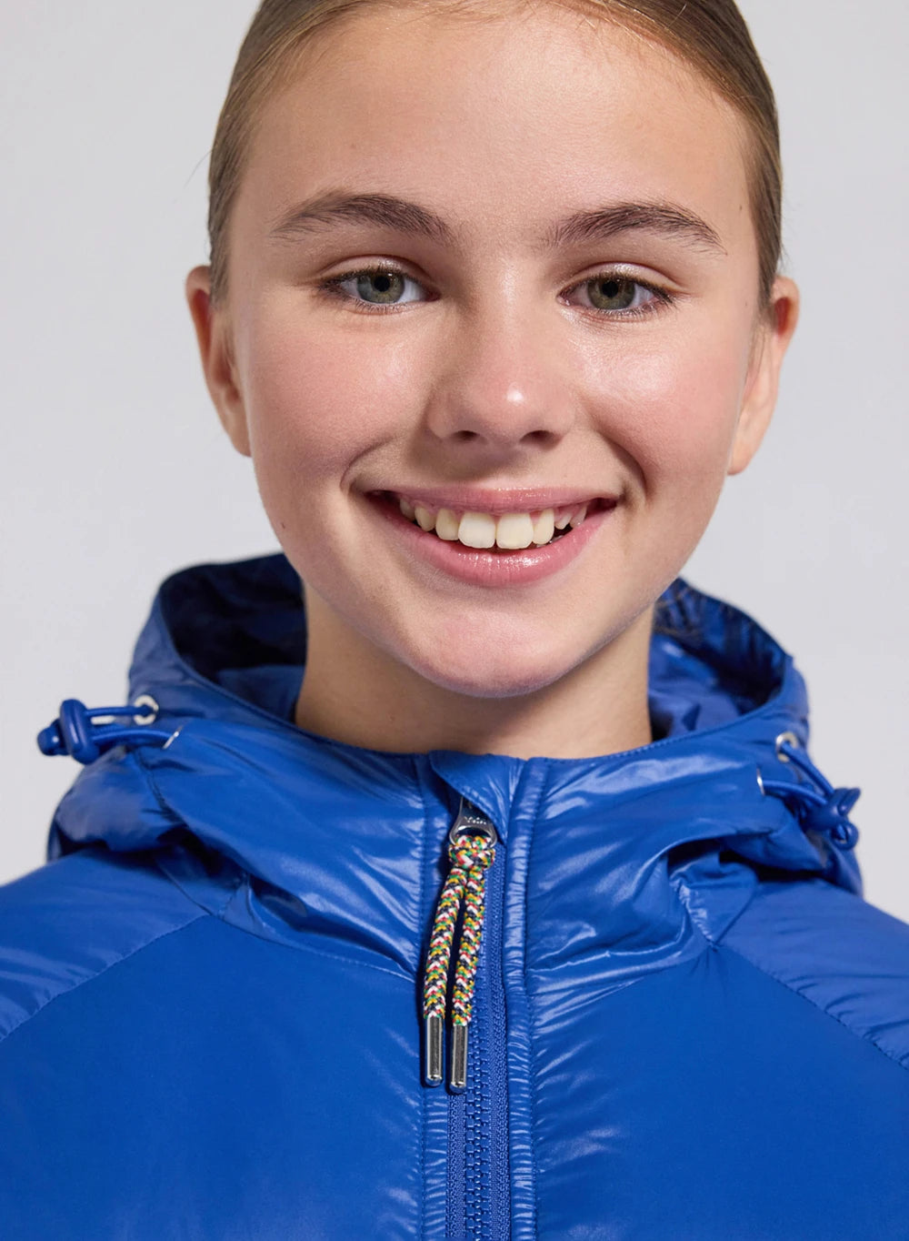 Pyrenex Sten children's blue hooded down jacket-9