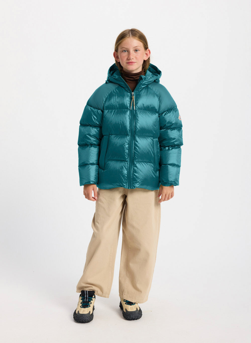 Doudoune à capuche enfant Pyrenex Sten bleu turquoise