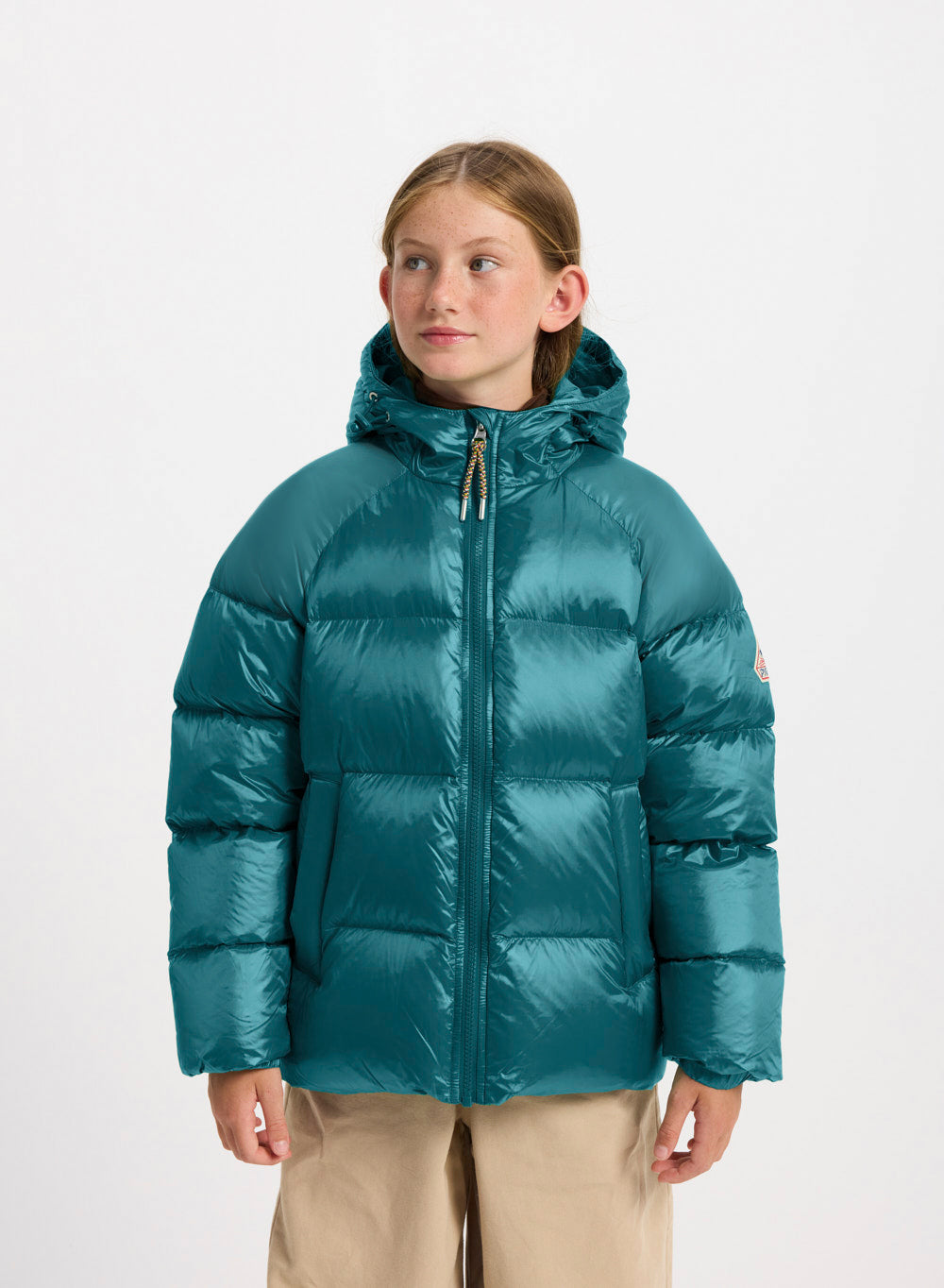 Doudoune à capuche enfant Pyrenex Sten bleu turquoise-3