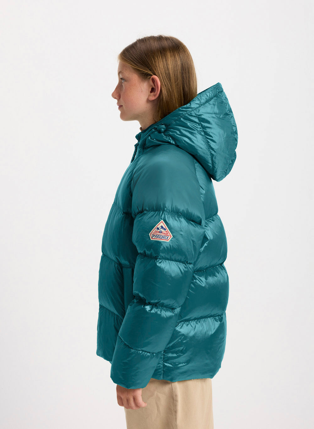 Doudoune à capuche enfant Pyrenex Sten bleu turquoise