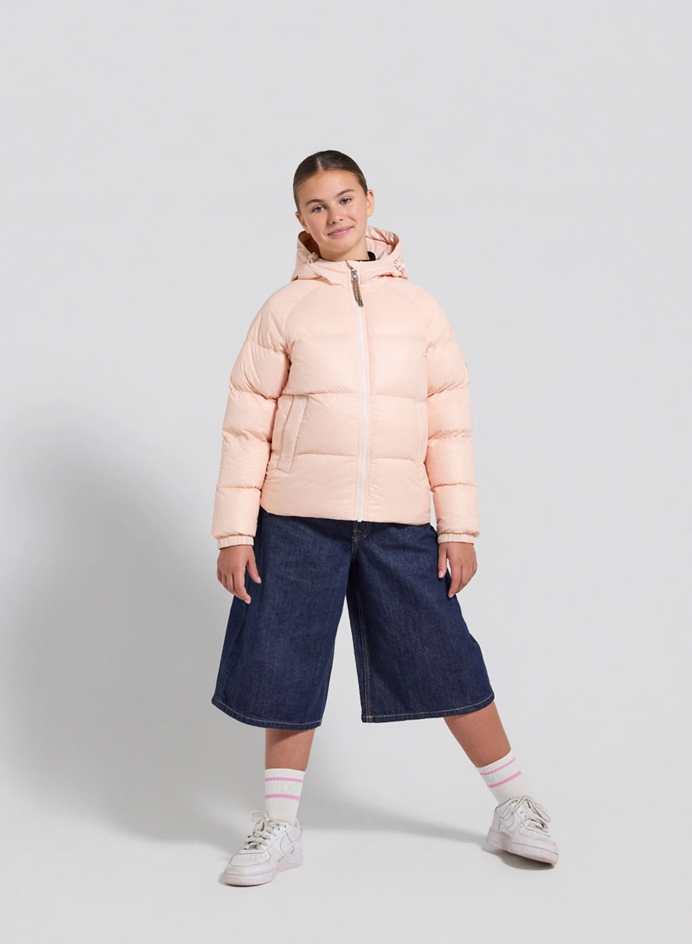 Pyrenex Sten children's hooded down jacket, pale pink-2