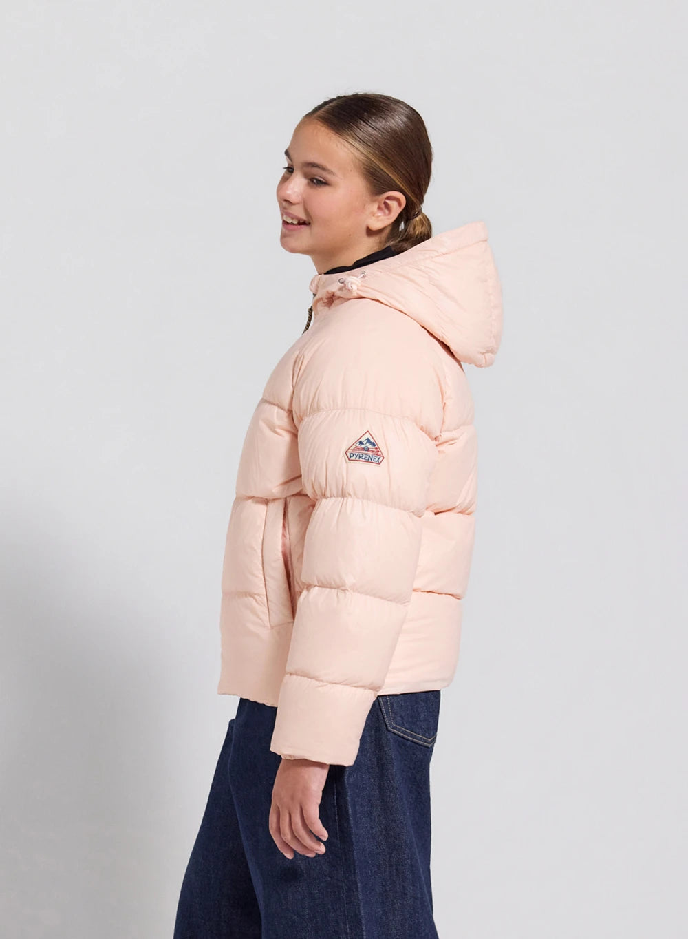 Pyrenex Sten children's hooded down jacket, pale pink-3