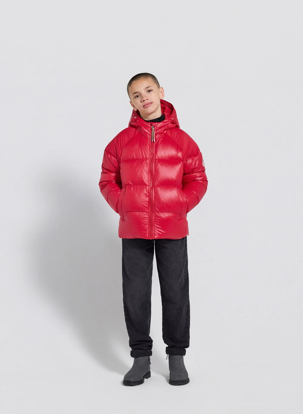 Pyrenex Sten red children's hooded down jacket-4