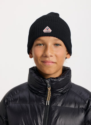 Gorro unisex para niños de lana Pyrenex Roki negro