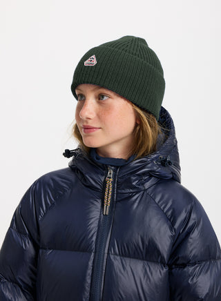 Pyrenex Roki khaki wool unisex children's beanie