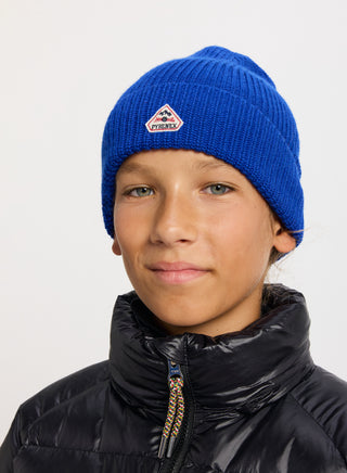 Bonnet unisexe pour enfants en laine Pyrenex Roki bleu électrique