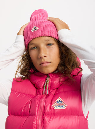 Bonnet unisexe pour enfants en laine Pyrenex Roki fuchsia