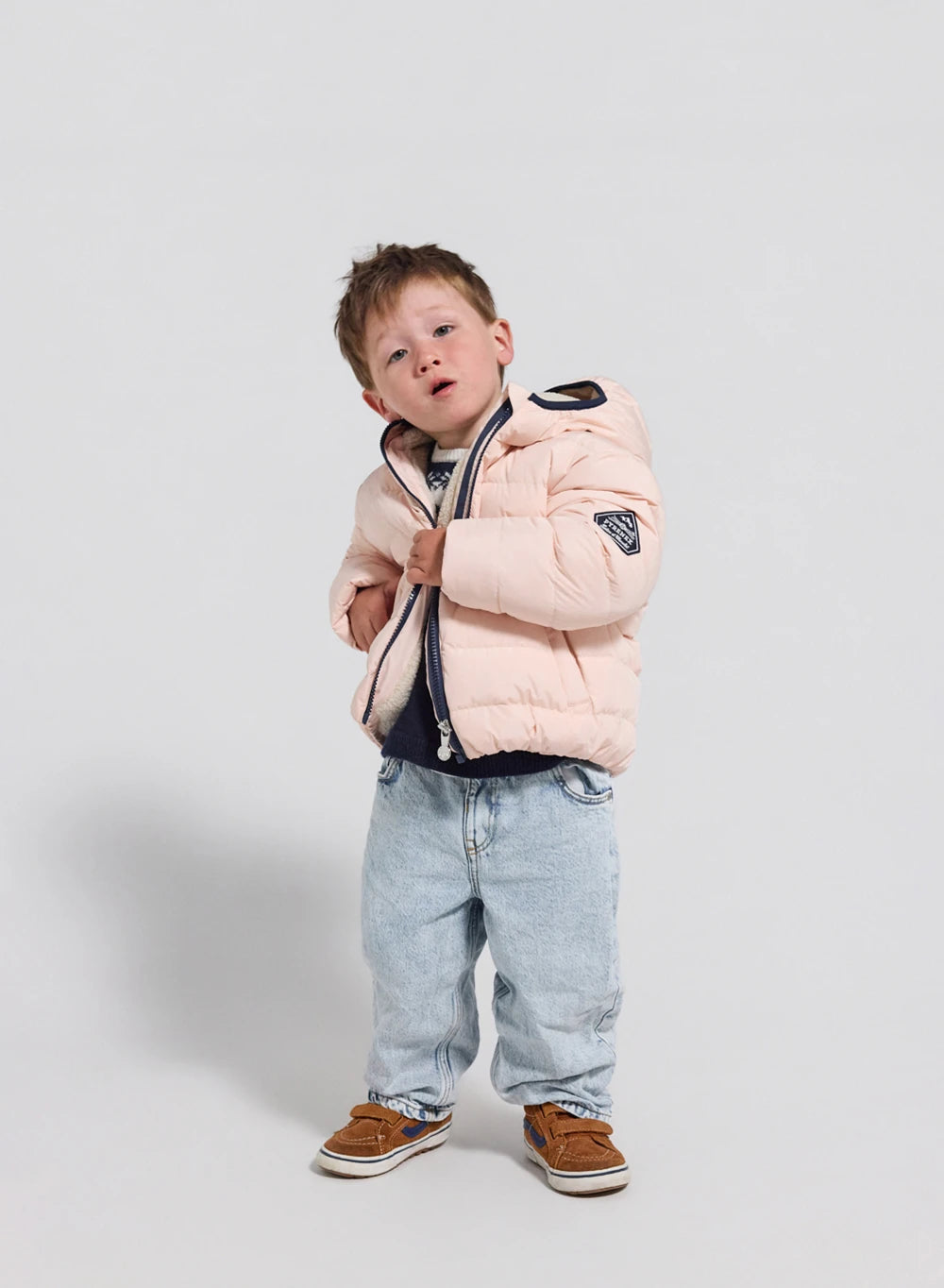 Doudoune à capuche Tartine & Chocolat x Pyrenex enfant Noa rose clair