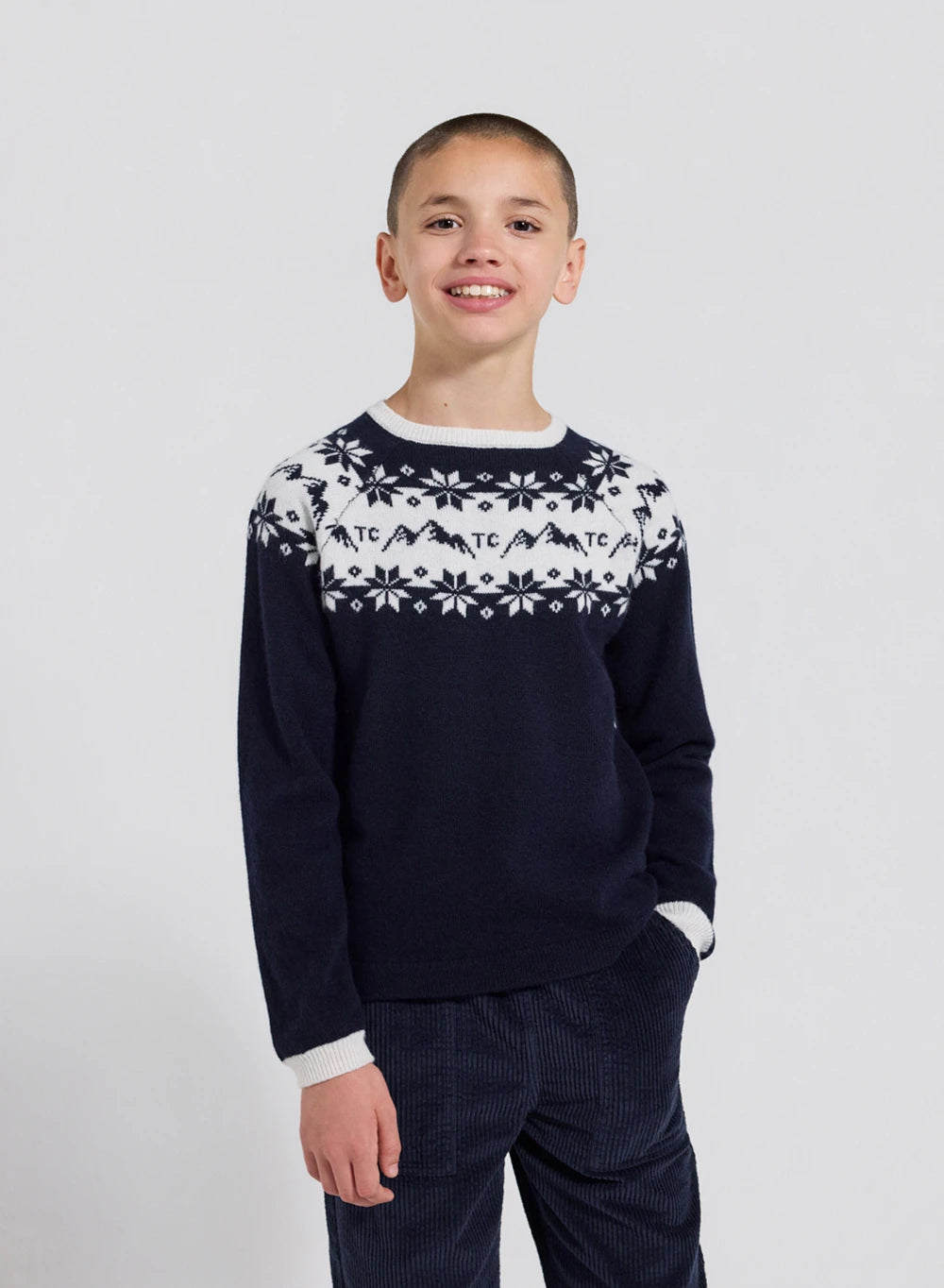 Pull en laine Tartine & Chocolat x Pyrenex Chris bleu marine-1