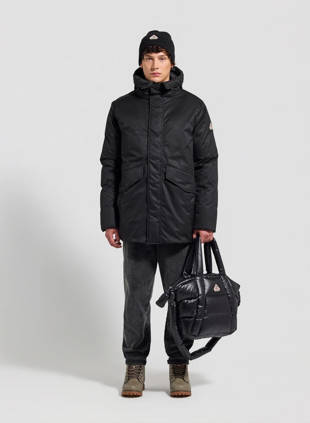 Gesteppte Herren-Parka-Jacke mit Kapuze Pyrenex Fingal Schwarz