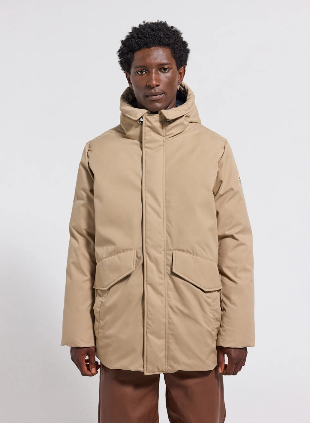 Gesteppte Kapuzenparka für Herren Pyrenex Fingal hellbeige-1
