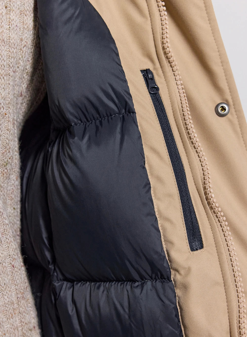 Gesteppte Kapuzenparka für Herren Pyrenex Fingal hellbeige-7
