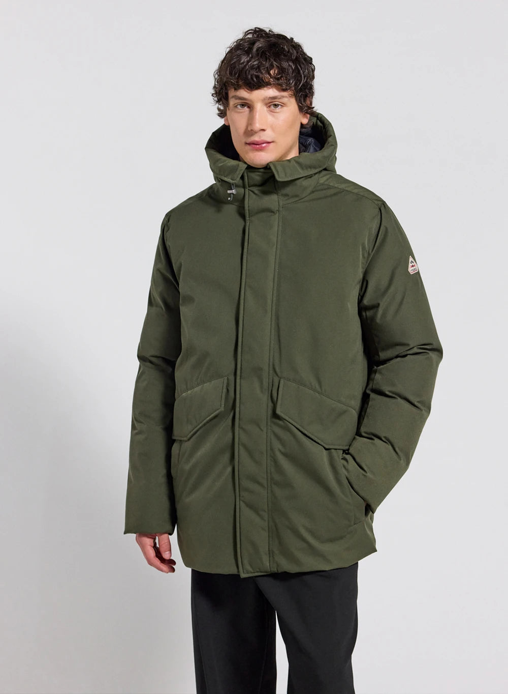Gesteppte Kapuzen-Parka für Herren Pyrenex Fingal Dunkelkhaki-1