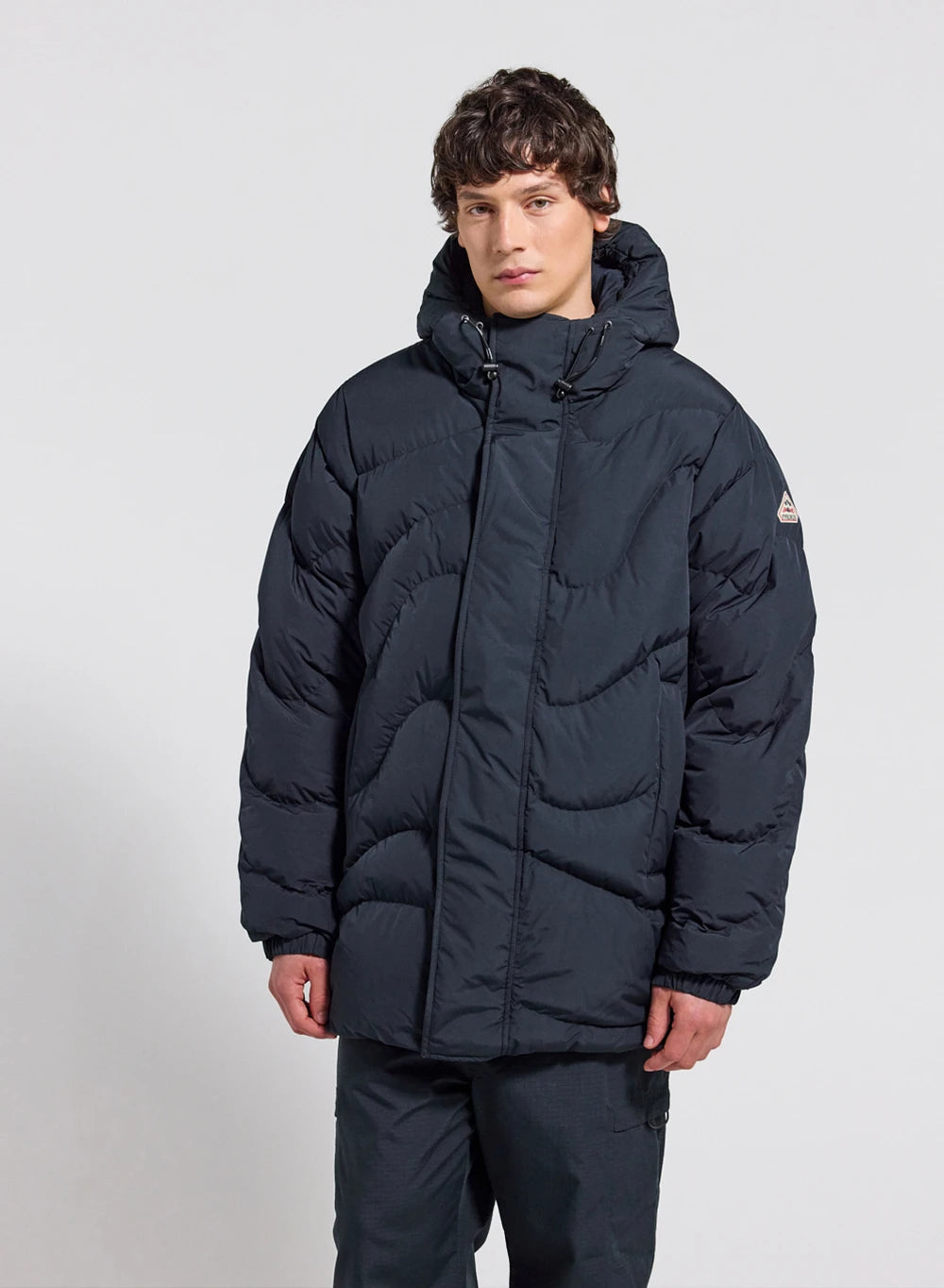 Pyrenex Mourtis men’s hooded down jacket in dark blue-1