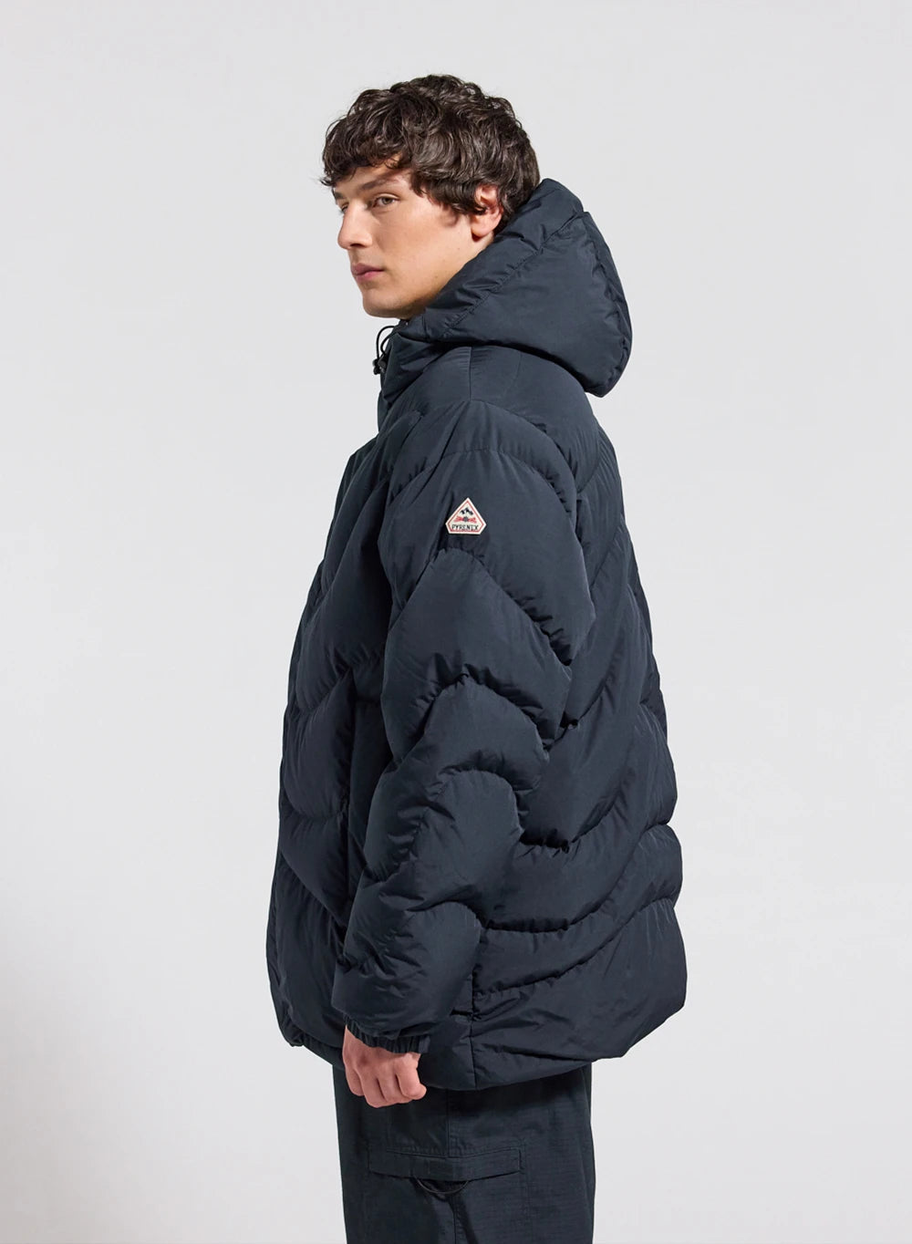 Pyrenex Mourtis men’s hooded down jacket in dark blue-3