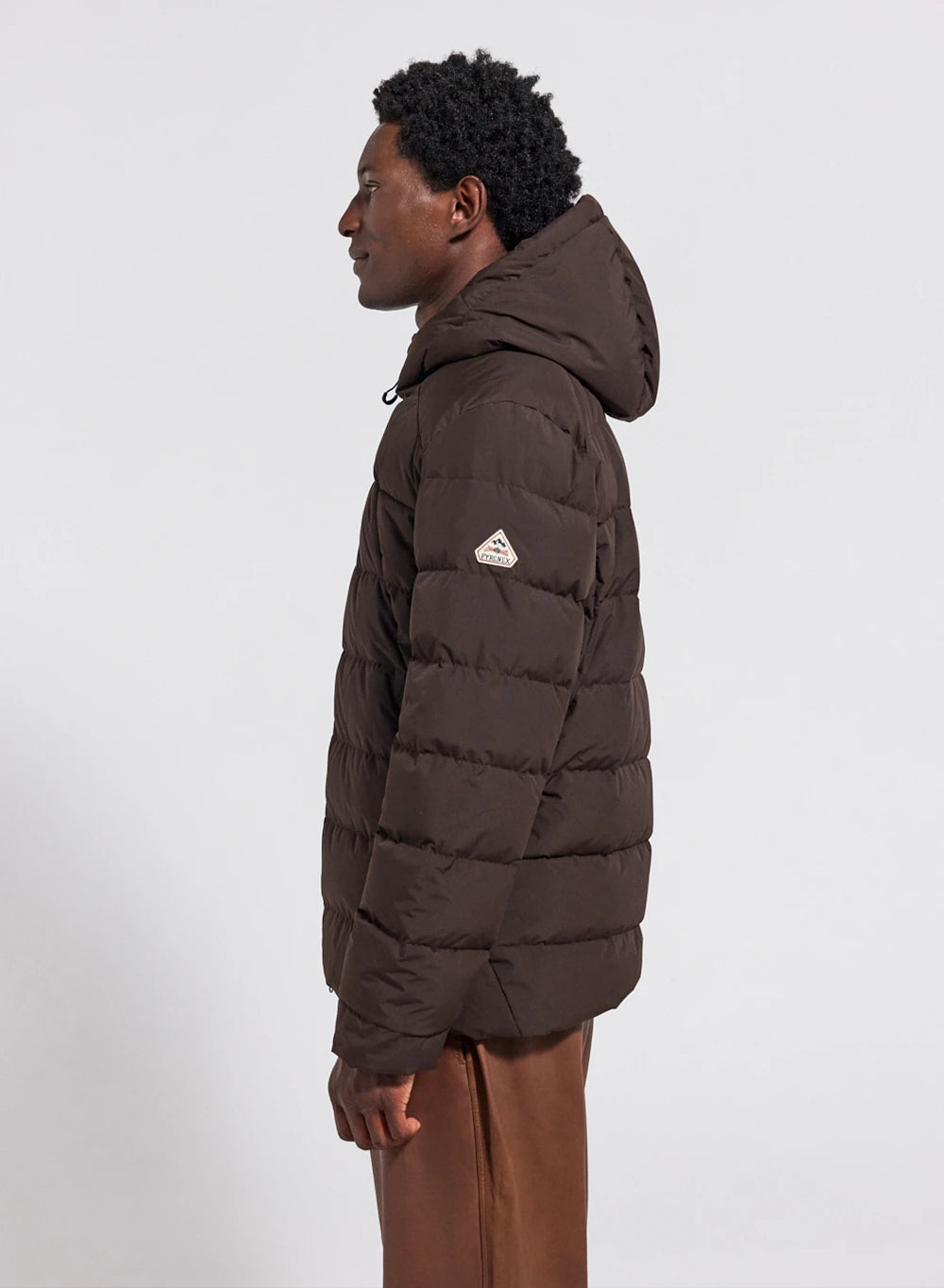 Herren-Daunenjacke mit Kapuze Pyrenex Kepler Dunkelbraun