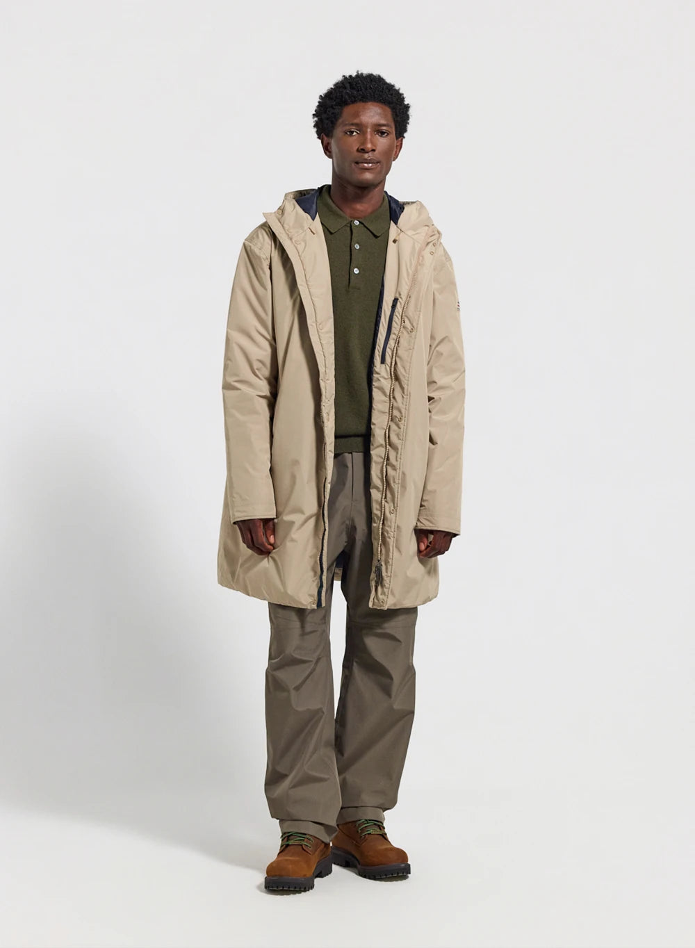 Parka matelassée imperméable longue pour homme Pyrenex Puigmal beige clair