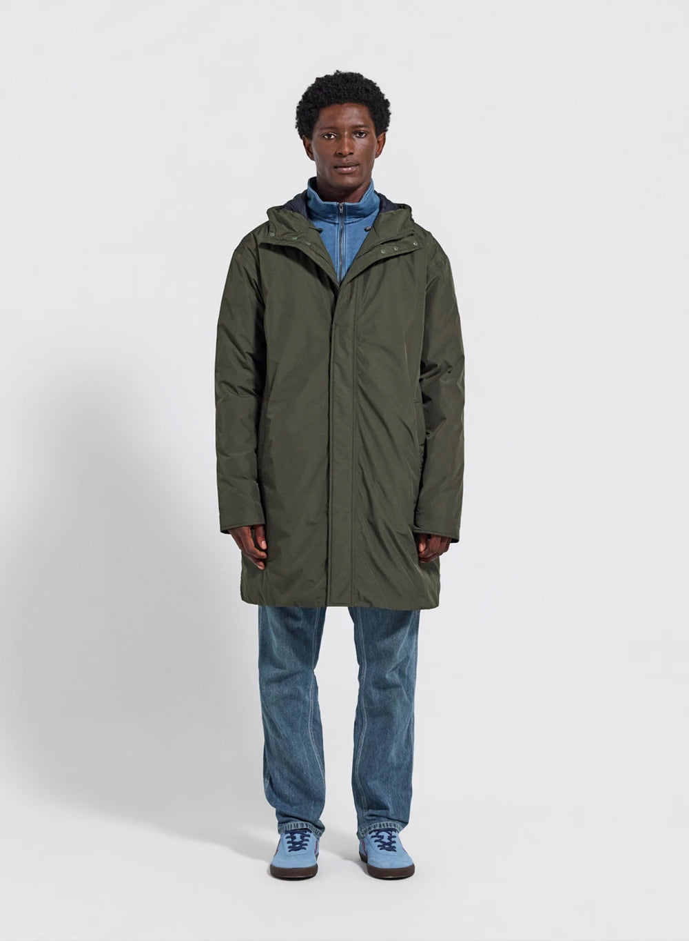 Parka matelassée imperméable longue pour homme Pyrenex Puigmal kaki foncé-3