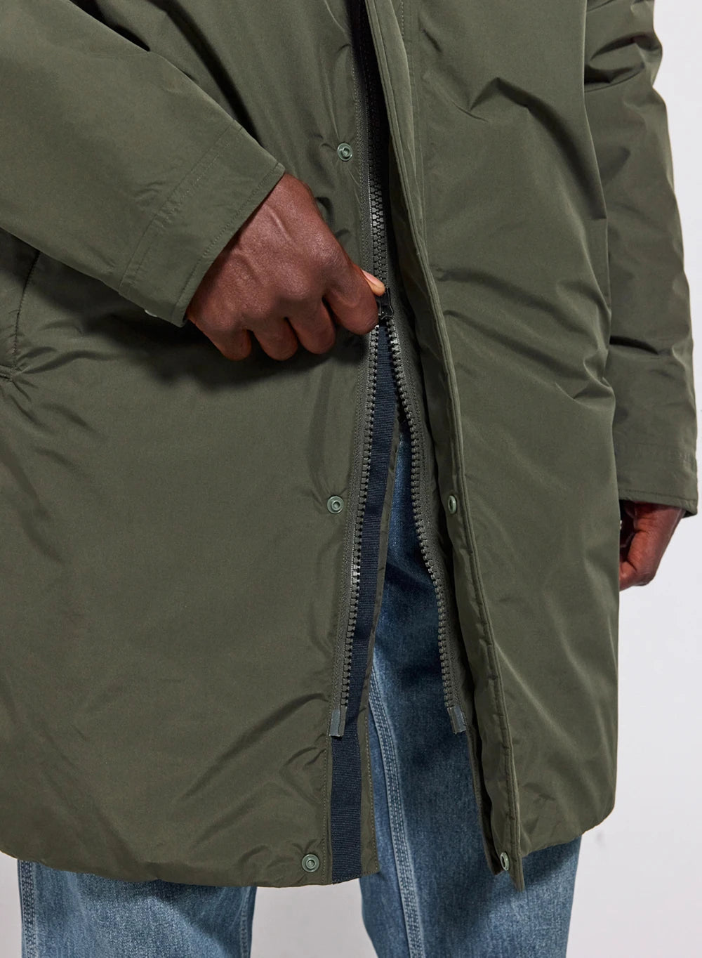 Parka matelassée imperméable longue pour homme Pyrenex Puigmal kaki foncé-7