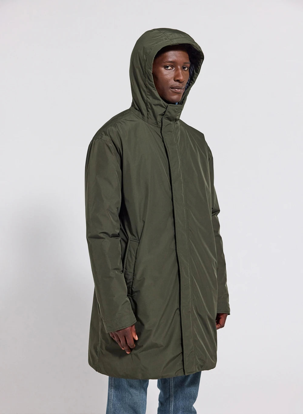Parka matelassée imperméable longue pour homme Pyrenex Puigmal kaki foncé