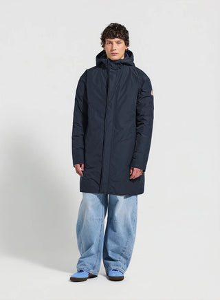 Lange gesteppte wasserdichte Herren-Parka Pyrenex Puigmal Dunkelblau