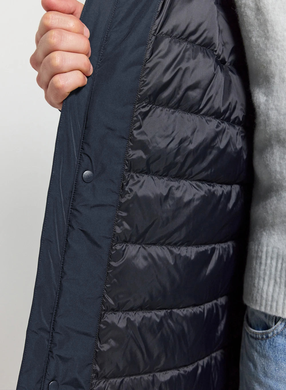 Parka matelassée imperméable longue pour homme Pyrenex Puigmal bleu foncé