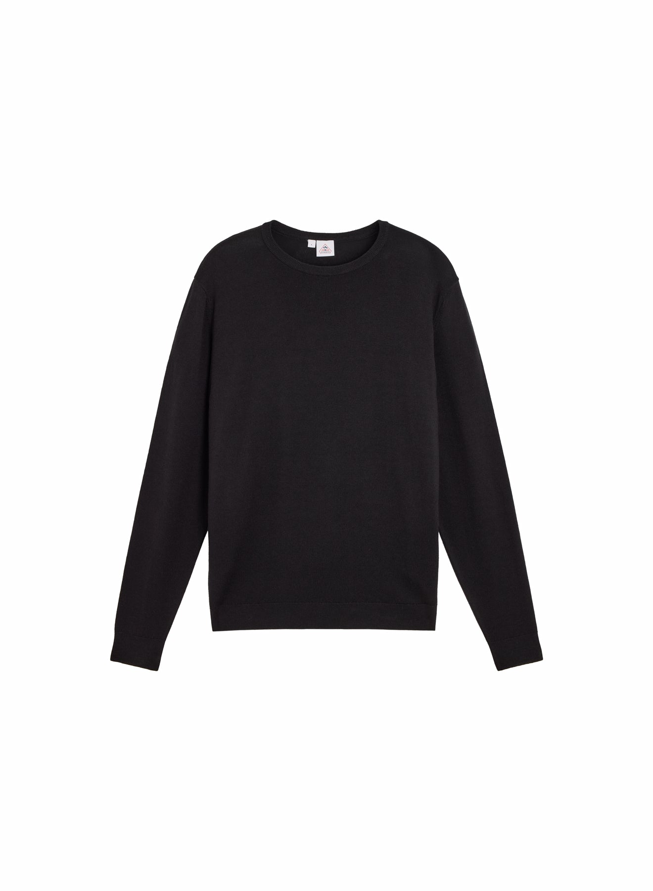 Pull fin col rond en laine mérinos homme Omhet noir-4