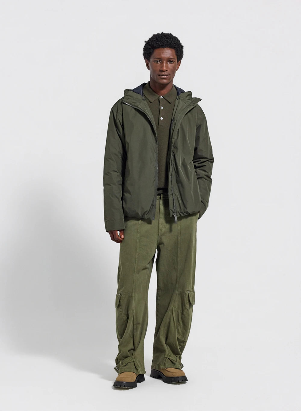Parka matelassée imperméable pour homme Pyrenex Puigmal kaki foncé-2
