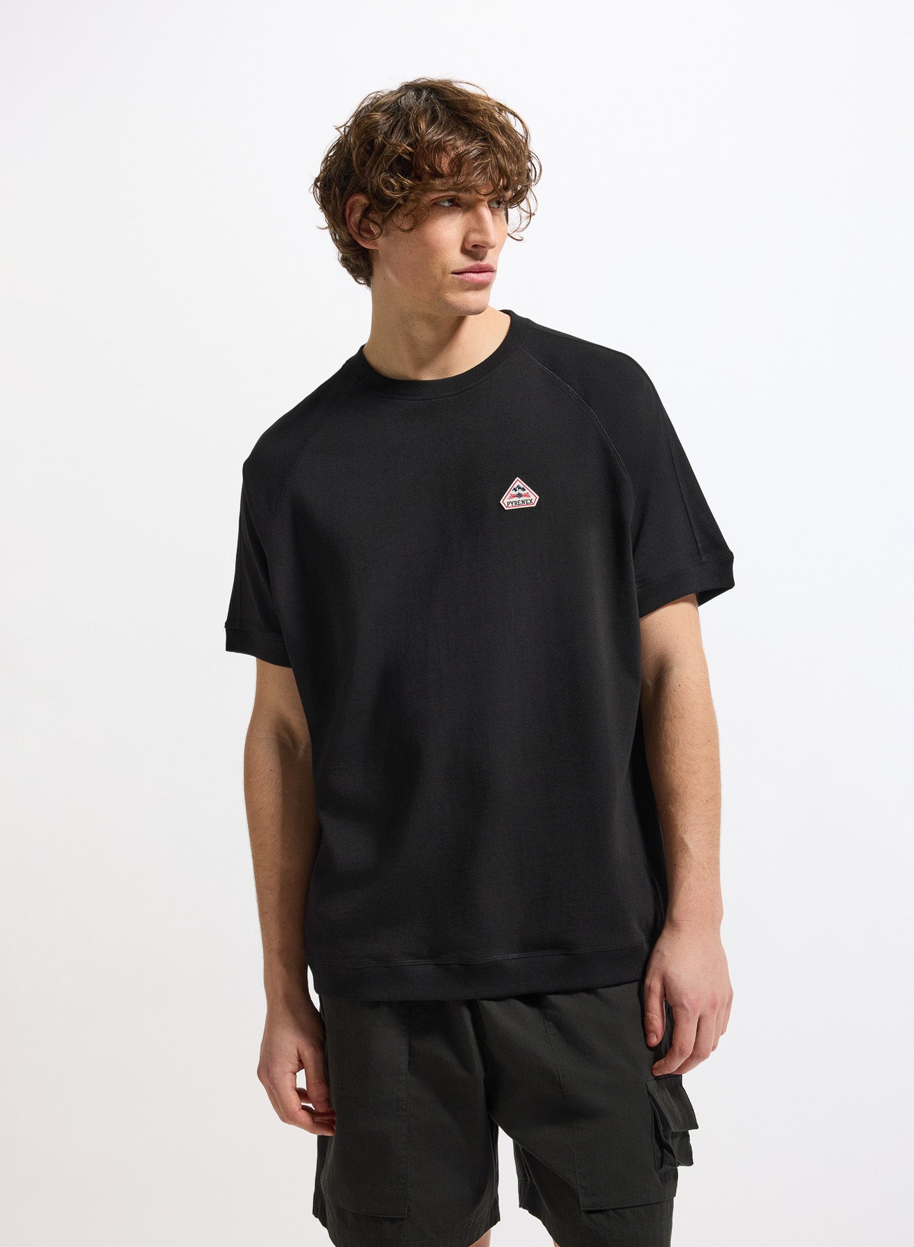 T-shirt épais en coton bio unisexe Pyrenex Peak noir-1