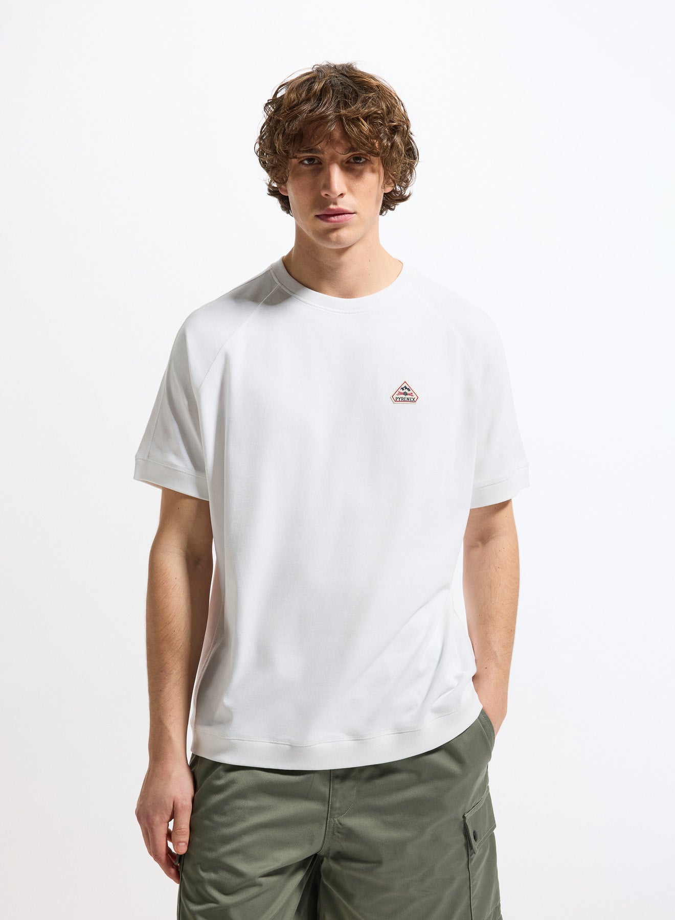 T-shirt épais en coton bio unisexe Pyrenex Peak blanc