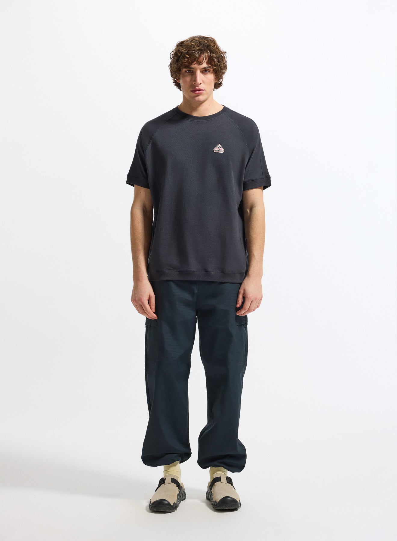 T-shirt épais en coton bio unisexe Pyrenex Peak bleu foncé homme