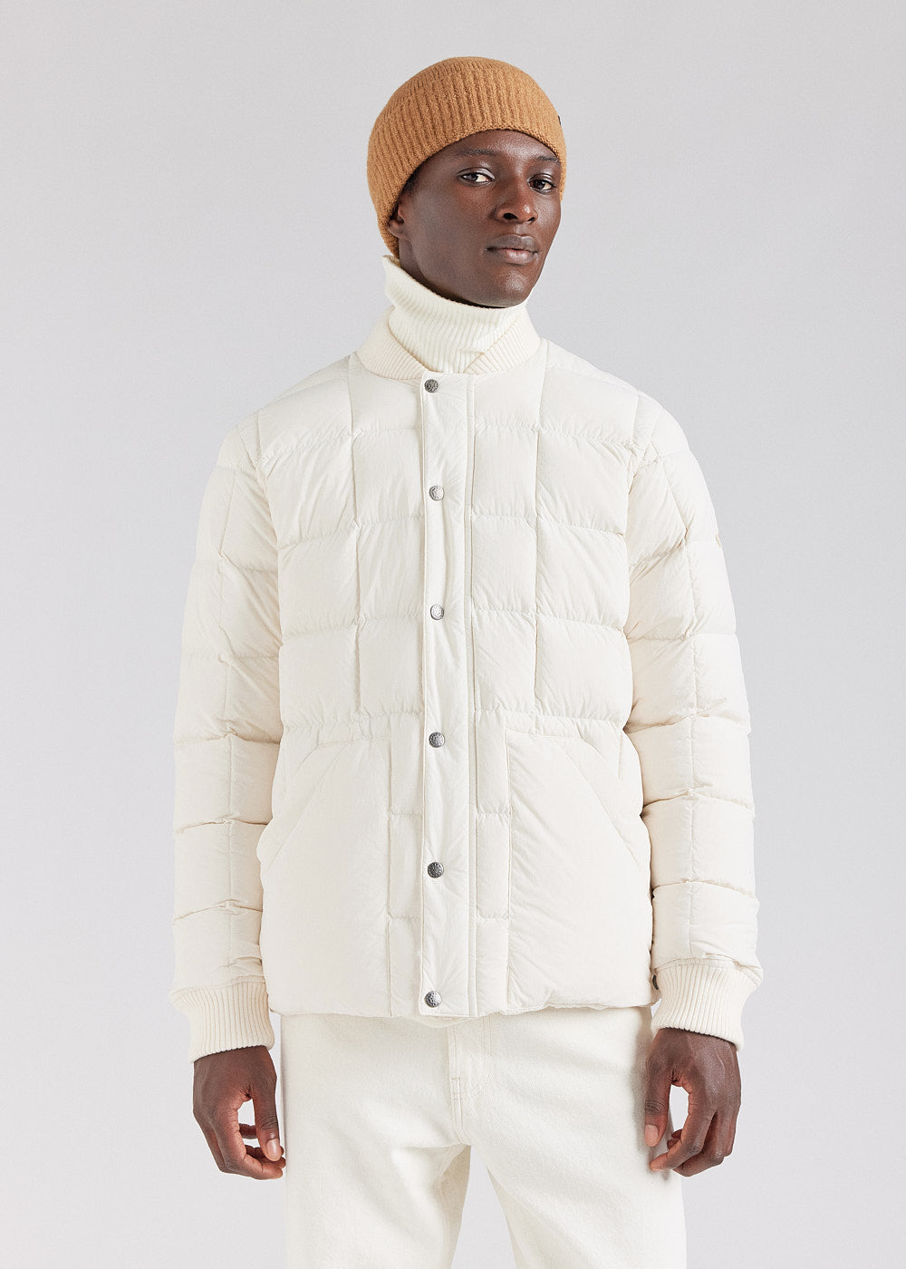 Veste doudoune homme Pyrenex Flight à piquage carré Chalk-1